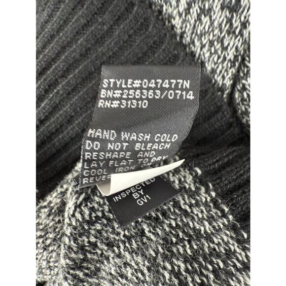 AB Studio Size M OpenFront Casual Sweater Gray Black Long Sleeve Outdoor - Picture 7 of 8